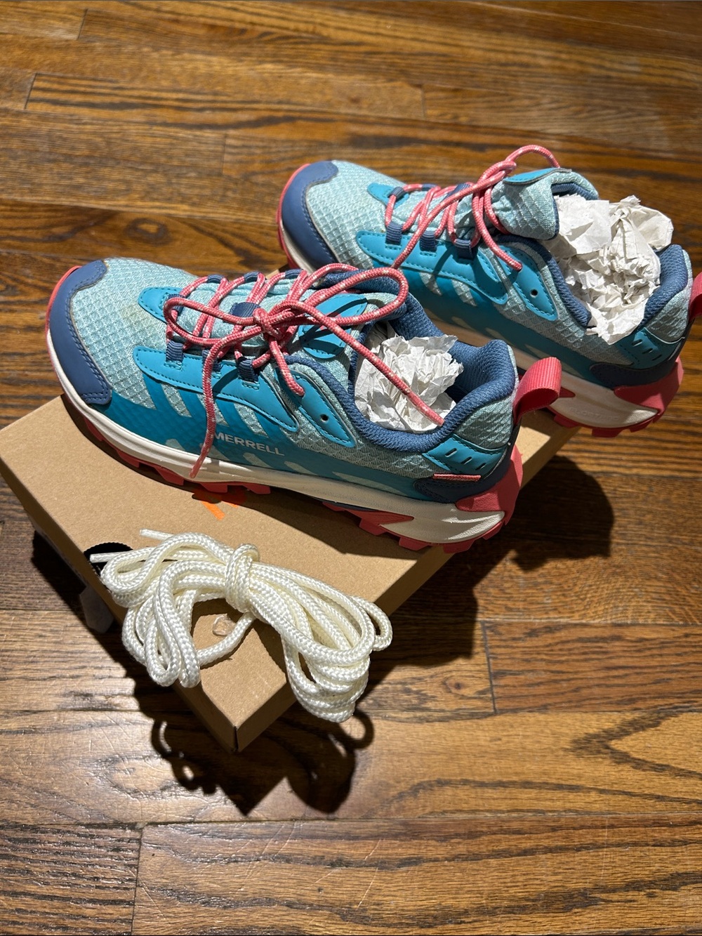 Merrell Kids Teal and Pink Trail Sneakers
